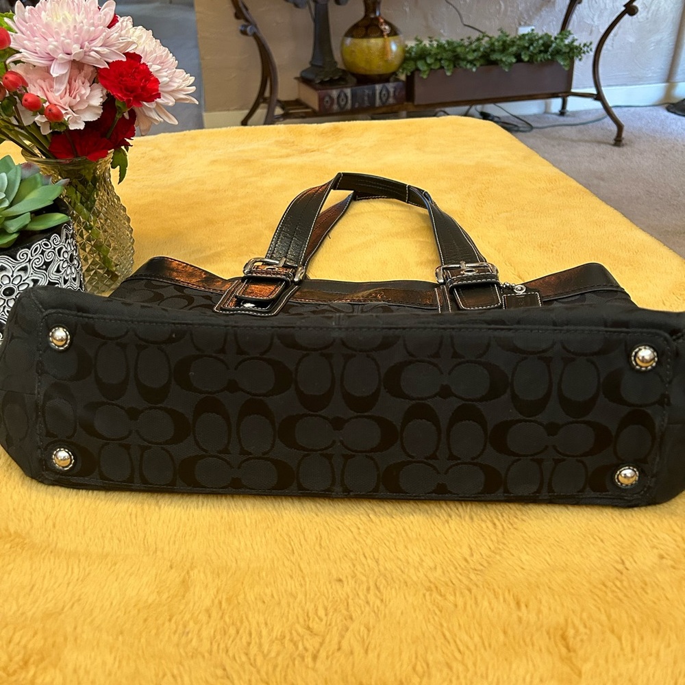 Coach black tote purse